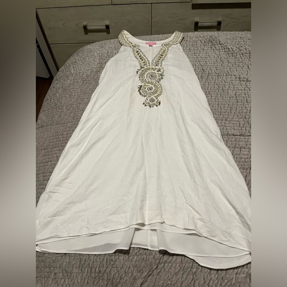 Lily Pulitzer white and gold dress
